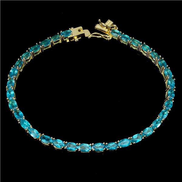 Natural Stunning Brazil Paraiba Blue Apatite Bracelet