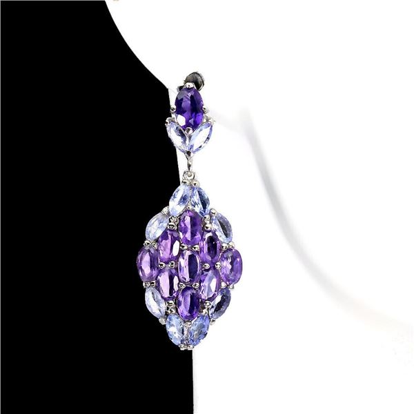 Natural Amethyst Tanzanite Earrings