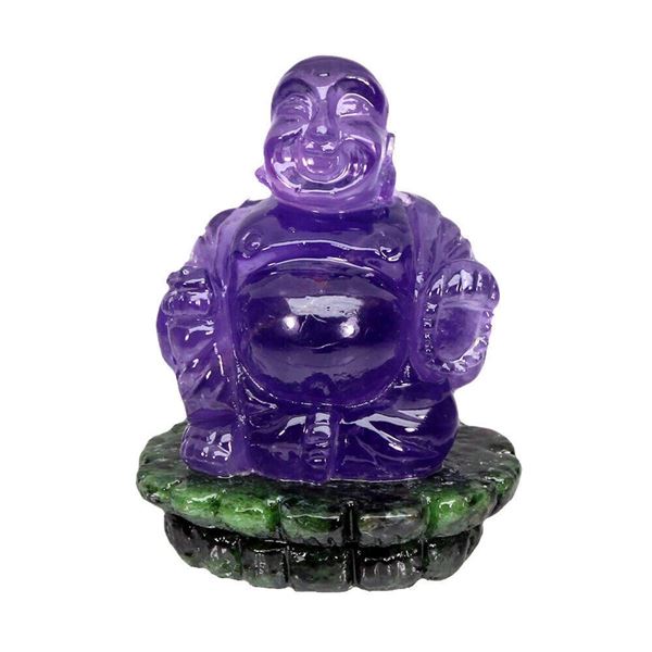 Natural Unheated Handcarved Amethyst Buddha