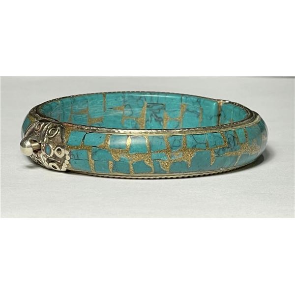 Natural Hand Made Tibetian Turquoise Bangle