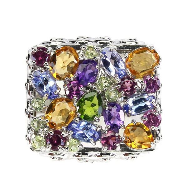 Natural Citrine Amethyst Peridot  Ring