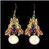 Image 1 : Natural Amethyst Pearl Bee Earrings