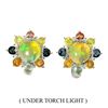 Image 1 : Natural Ethiopian White Opal, Sapphire & Topaz Earrings