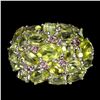 Image 1 : Natural Peridot Rhodolite Garnet Ring