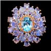 Image 1 : Natural Swiss Blue Topaz Tanzanite Ring