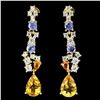 Image 1 : Natural Brazil Citrine & Tanzanite Earrings