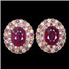 Image 1 : Natural Ruby  & Sapphire Earrings