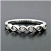 Image 2 : NEW 10k White Gold 0.20 ctw Round Channel Set Diamond Braided Eternity Band Ring