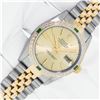 Image 2 : Rolex Mens Two Tone Champagne Index And Diamond Emerald Datejust 36MM