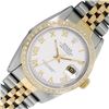 Image 1 : Rolex Mens 2 Tone White Roman Diamond Bezel 36MM Datejust Wristwatch With Rolex