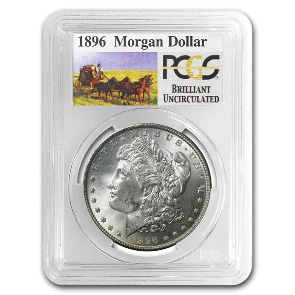 Rare 1896 Stage Coach Morgan Dollar BU PCGS