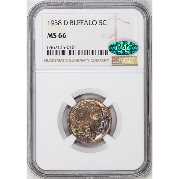 1938-D Buffalo Nickel Coin NGC MS66 CAC
