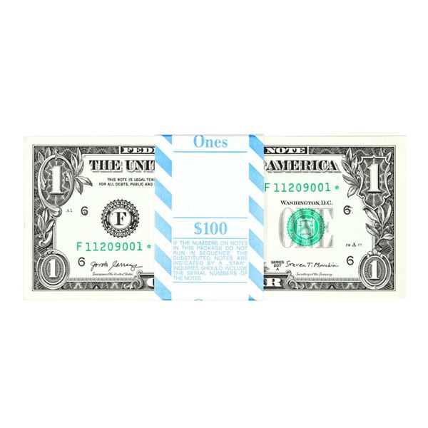 Pack of (100) Consecutive 2017A $1 Federal Reserve STAR Notes Atlanta