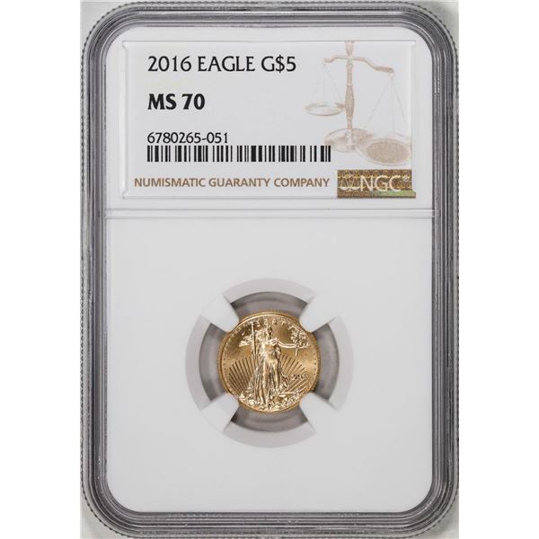 2016 $5 American Gold Eagle Coin NGC MS70