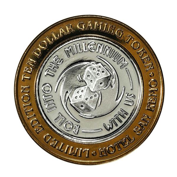 .999 Silver Hotel San Remo Las Vegas, Nevada $10 Casino Limited Edition Gaming Token