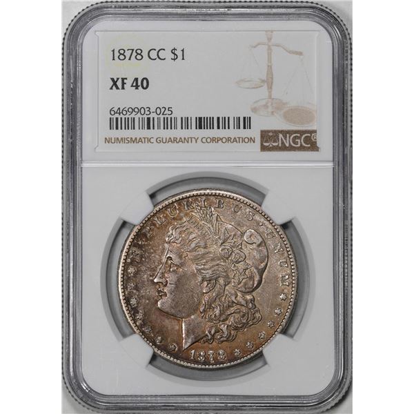 1878-CC $1 Morgan Silver Dollar Coin NGC XF40
