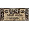 Image 1 : 1800's $20 Canal Bank New Orleans, LA Obsolete Bank Note