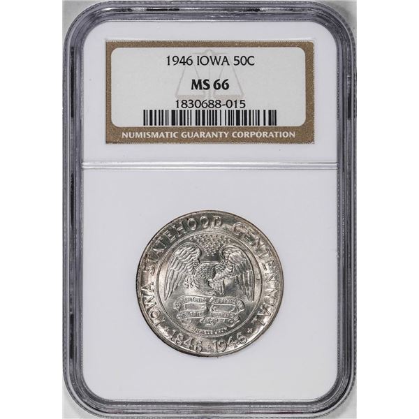 1946 Iowa Centennial Commemorative Half Dollar Coin NGC MS66