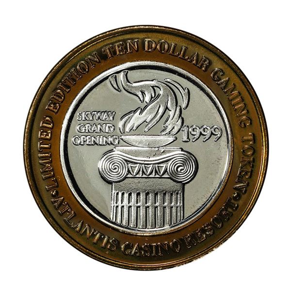 .999 Fine Silver Atlantis Casino & Resort Reno, NV $10 Limited Edition Gaming Token
