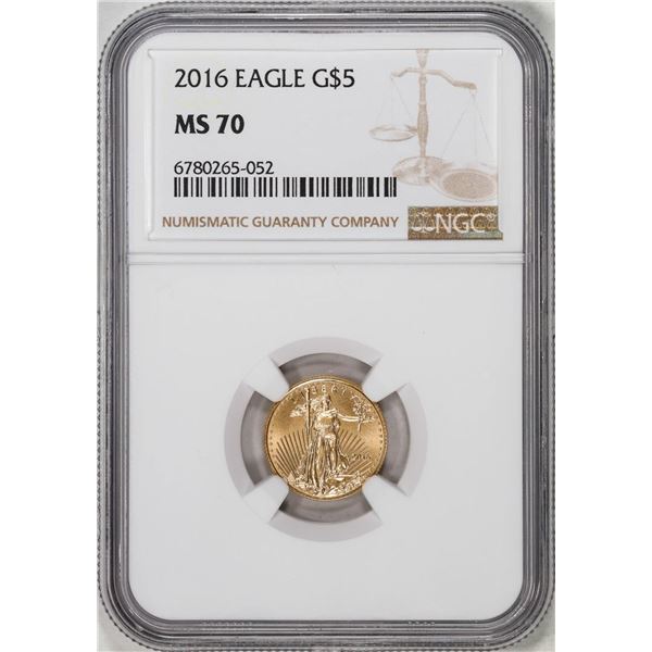 2016 $5 American Gold Eagle Coin NGC MS70