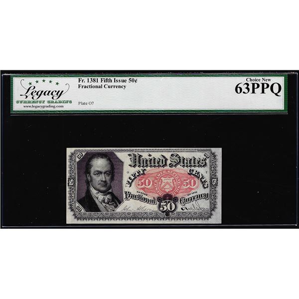 1874 Fifth Issue Fifty Cents Fractional Note Fr.1381 Legacy Choice About New 63PPQ