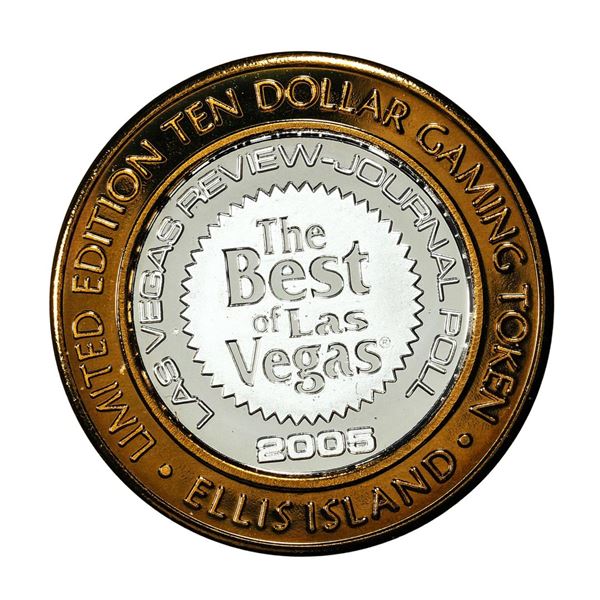 .999 Silver Ellis Island Casino & Brewery Las Vegas $10 Limited Edition Gaming Token