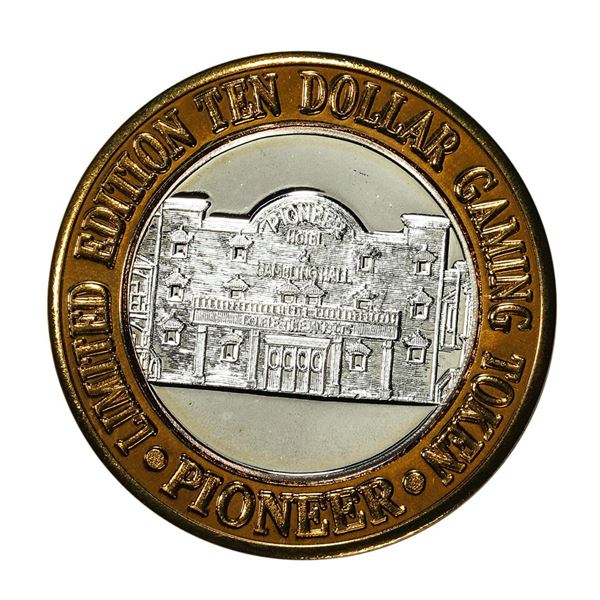 .999 Silver Pioneer Hotel & Gambling Hall $10 Casino Limited Edition Gaming Token