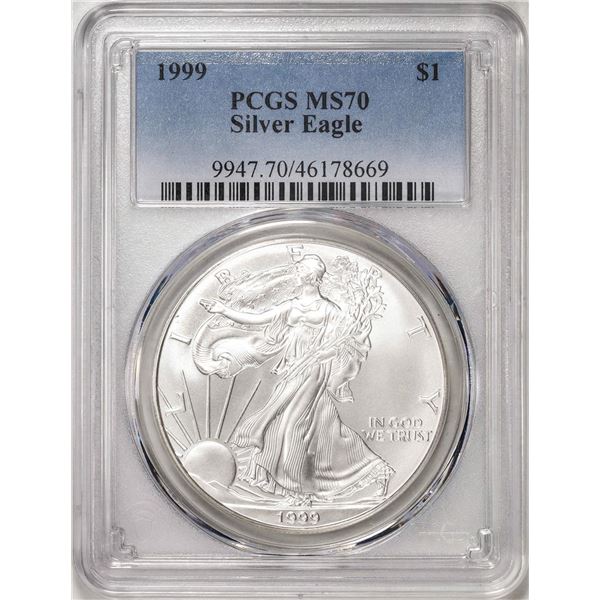 1999 $1 American Silver Eagle Coin PCGS MS70