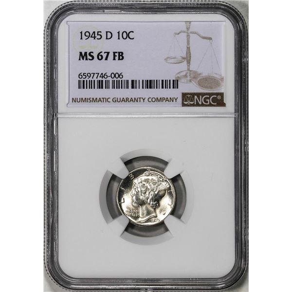 1945-D Mercury Dime Coin NGC MS67FB