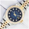 Image 2 : Rolex Ladies Two Tone Blue Vignette Diamond Datejust Wristwatch with Box & Papers