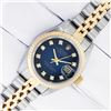 Image 3 : Rolex Ladies Two Tone Blue Vignette Diamond Datejust Wristwatch with Box & Papers
