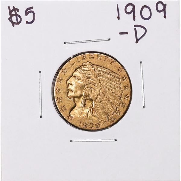 1909-D $5 Indian Head Half Eagle Gold Coin