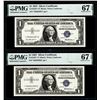 Image 1 : (2) Consecutive 1957 $1 Silver Certificate Star Notes Fr.1619* PMG Superb Gem Unc. 67EPQ