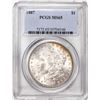 Image 1 : 1887 $1 Morgan Silver Dollar Coin PCGS MS65 Amazing Reverse Toning