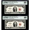 Image 1 : (2) Consecutive 1963 $2 Legal Tender Notes Fr.1513 PMG Superb Gem Uncirculated 68EPQ