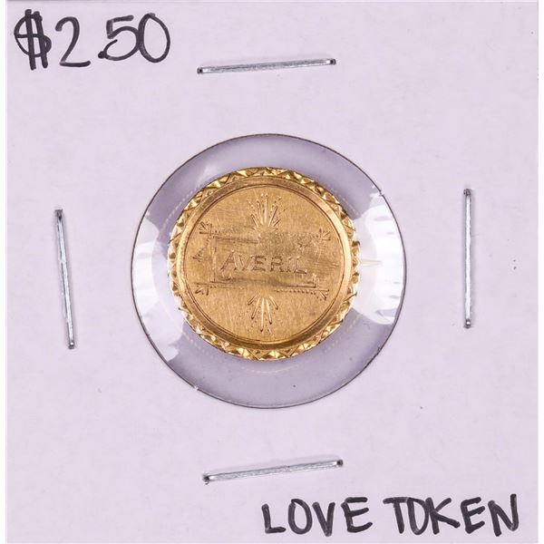 $2 1/2 Liberty Head Quarter Eagle Gold Love Token Coin Pin