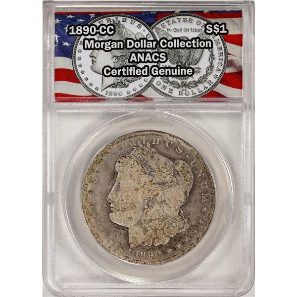 1890-CC $1 Morgan Silver Dollar Coin ANACS Certified Genuine