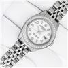 Image 3 : Rolex Ladies Stainless Steel White Arabic Diamond Date Wristwatch