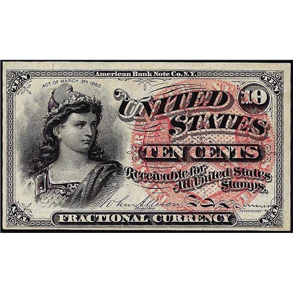 March 3rd, 1863 Fourth Issue Ten Cents Fractional Currency Note