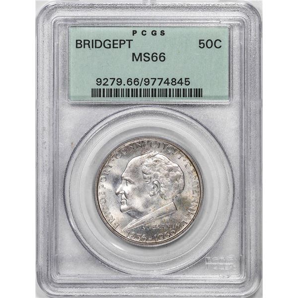 1936 Bridgeport Centennial Commemorative Half Dollar Coin PCGS MS66 Old Green Holder