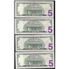 Image 2 : Lot of (4) 2006 $5 Federal Reserve Star Notes