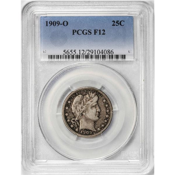 1909-O Barber Quarter Coin PCGS F12