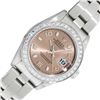 Image 1 : Rolex Ladies Stainless Steel Salmon Arabic Diamond Datejust Wristwatch