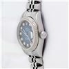 Image 8 : Rolex Ladies Stainless Steel Blue Vignette Diamond Datejust Wristwatch