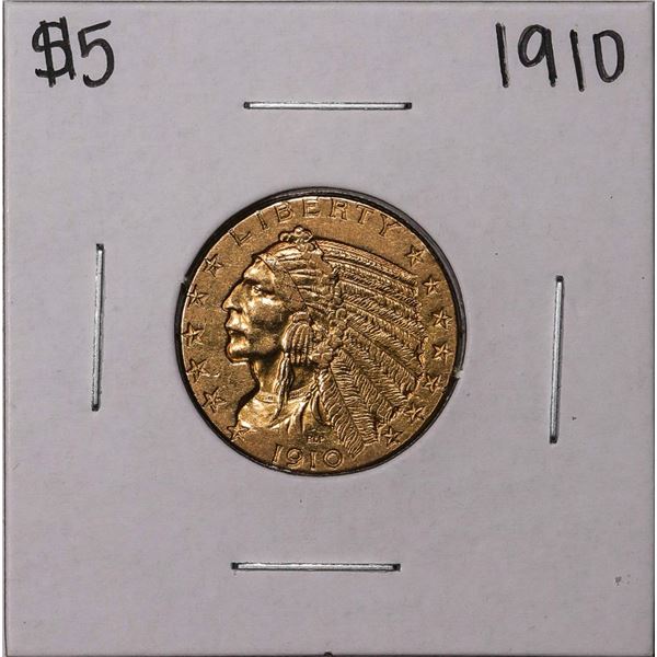 1910 $5 Indian Head Half Eagle Gold Coin