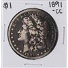 Image 1 : 1891-CC $1 Morgan Silver Dollar Coin