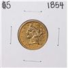 Image 1 : 1854 $5 Liberty Head Half Eagle Gold Coin