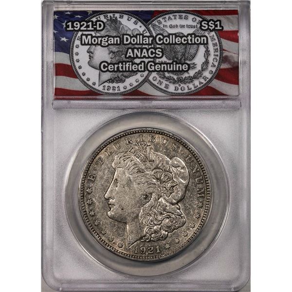 1921-D $1 Morgan Silver Dollar Coin ANACS Genuine