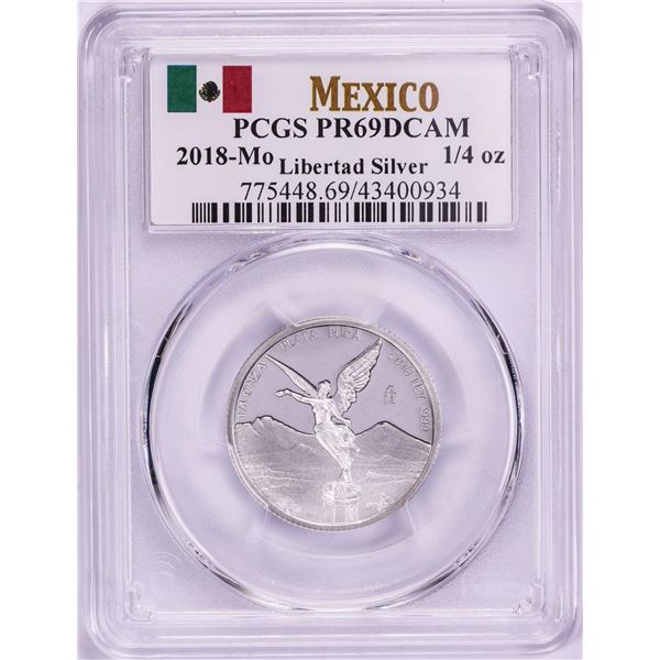 2018-Mo Mexico Proof 1/4 oz Silver Libertad Coin PCGS PR69DCAM