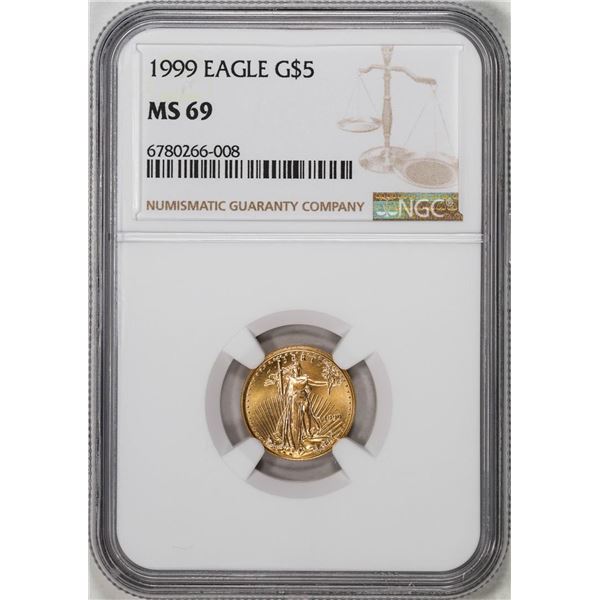 1999 $5 American Gold Eagle Coin NGC MS69